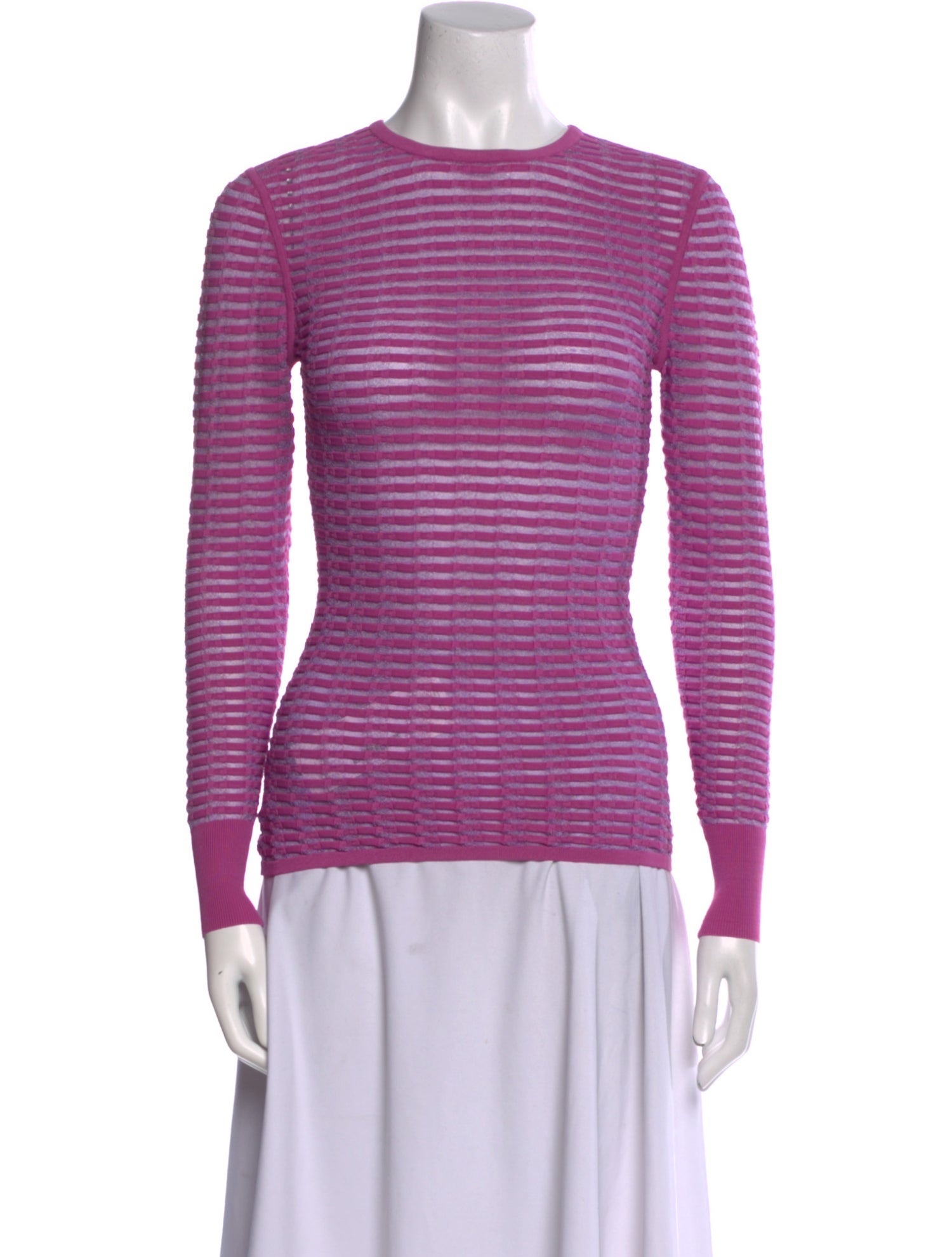 Herve Leger Striped Crew Neck Top w/ Tags