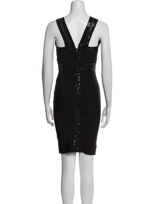 Herve Leger V-Neck Mini Dress