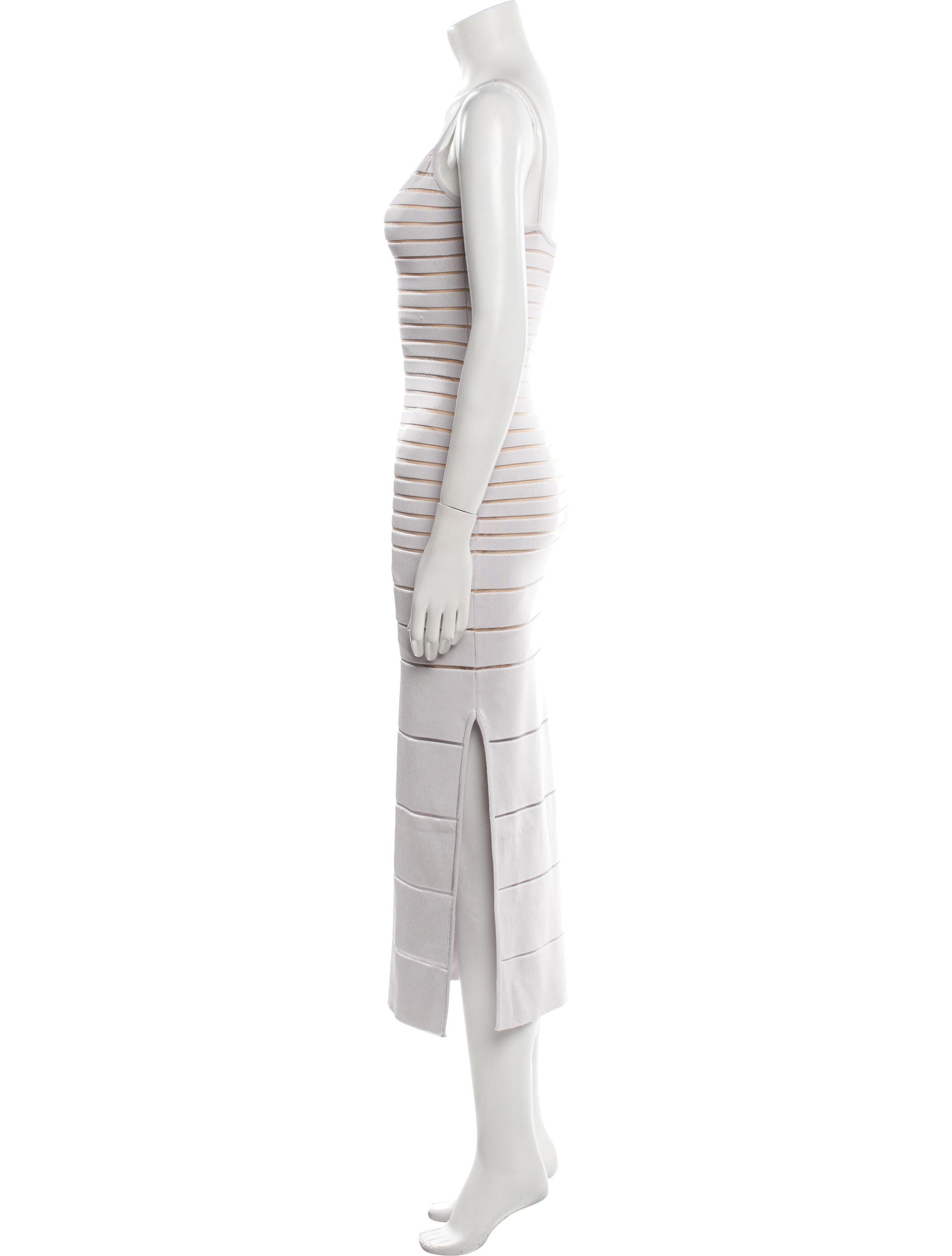 Herve Leger Striped Long Dress