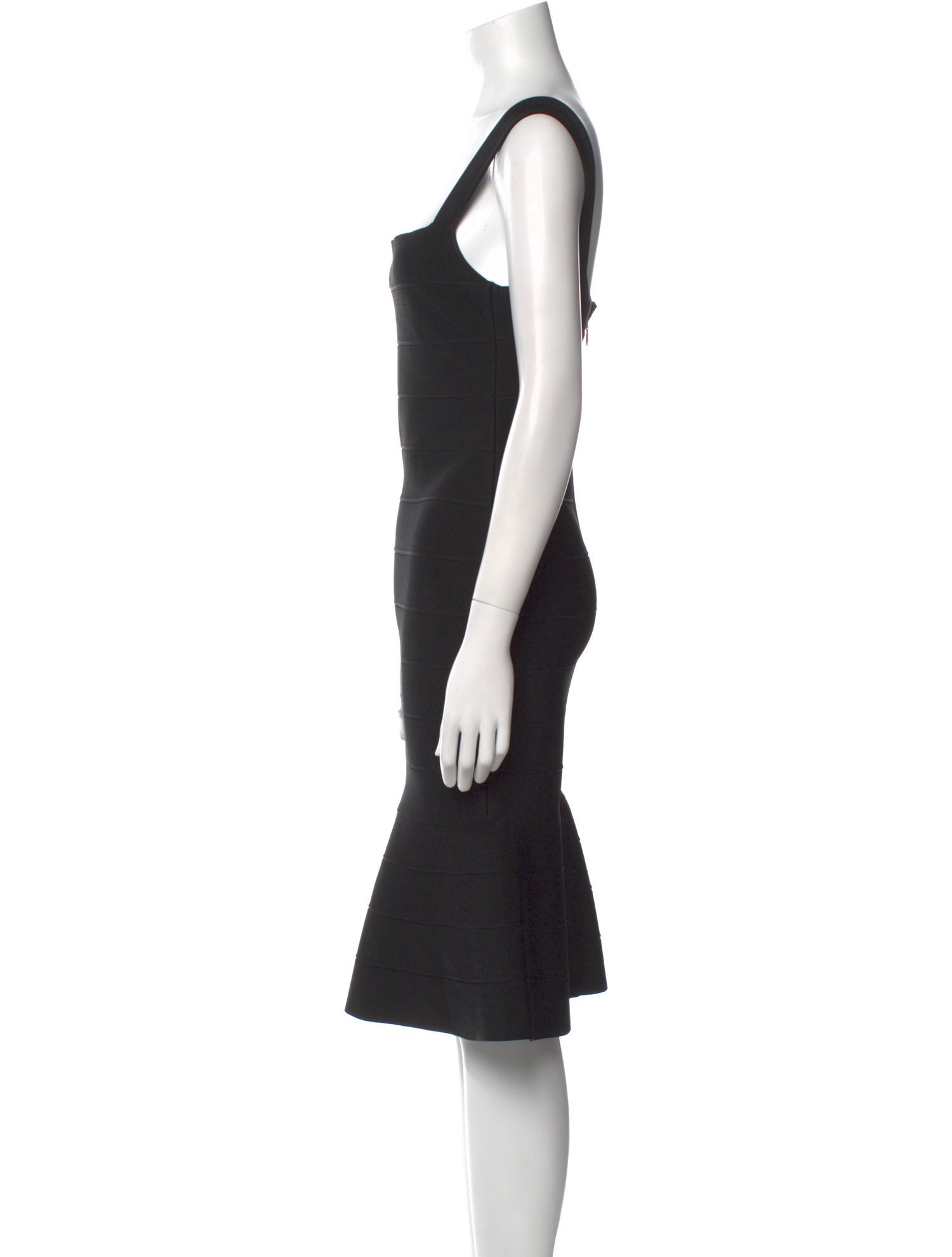 Herve Leger Square Neckline Knee-Length Dress