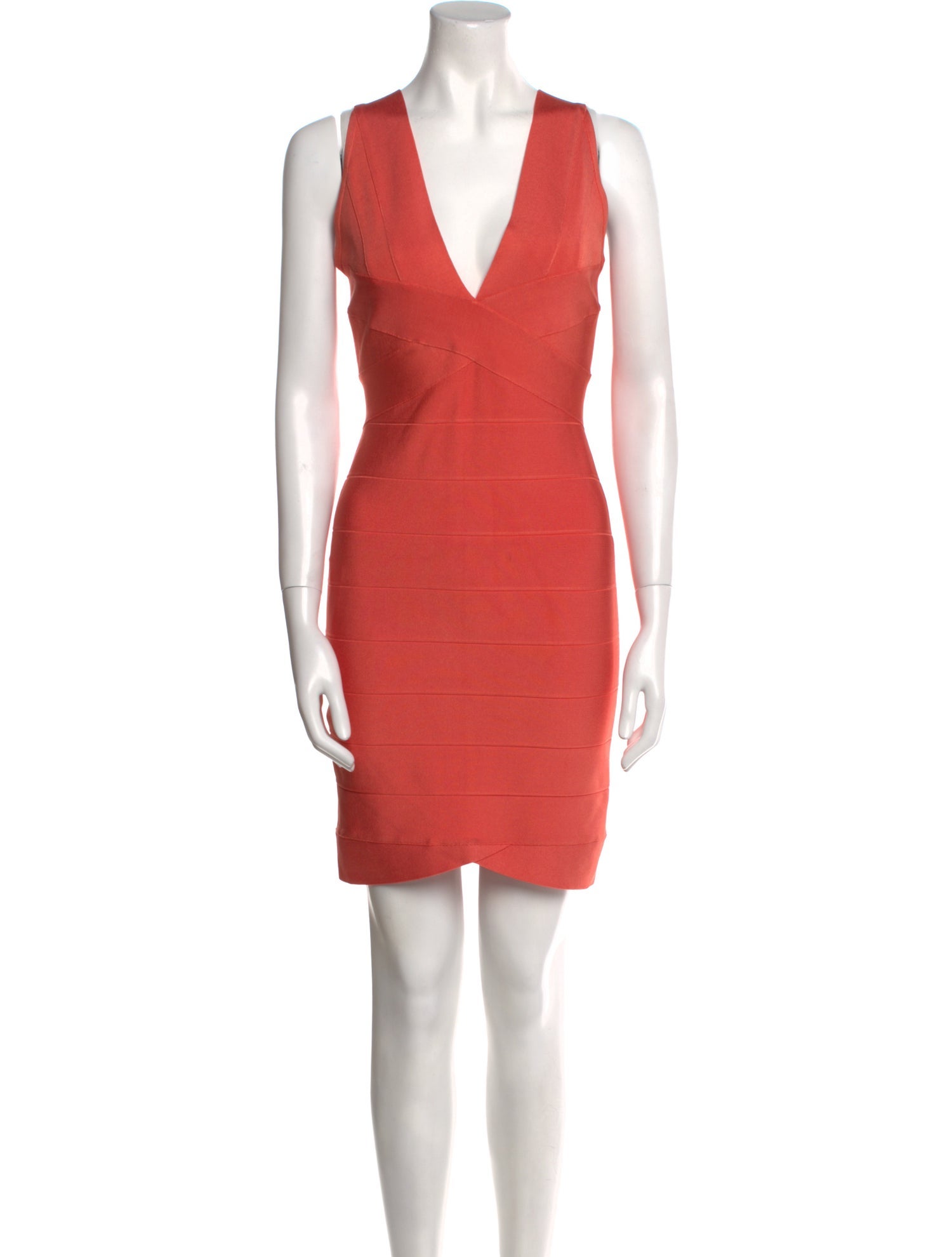 Herve Leger V-Neck Mini Dress