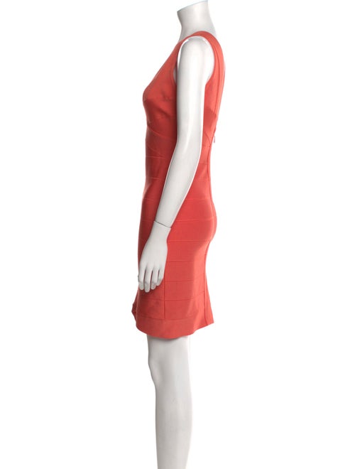 Herve Leger V-Neck Mini Dress