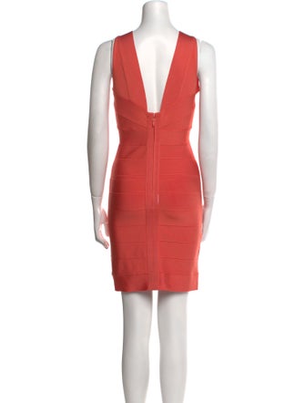 Herve Leger V-Neck Mini Dress