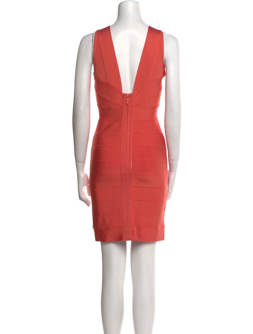 Herve Leger V-Neck Mini Dress