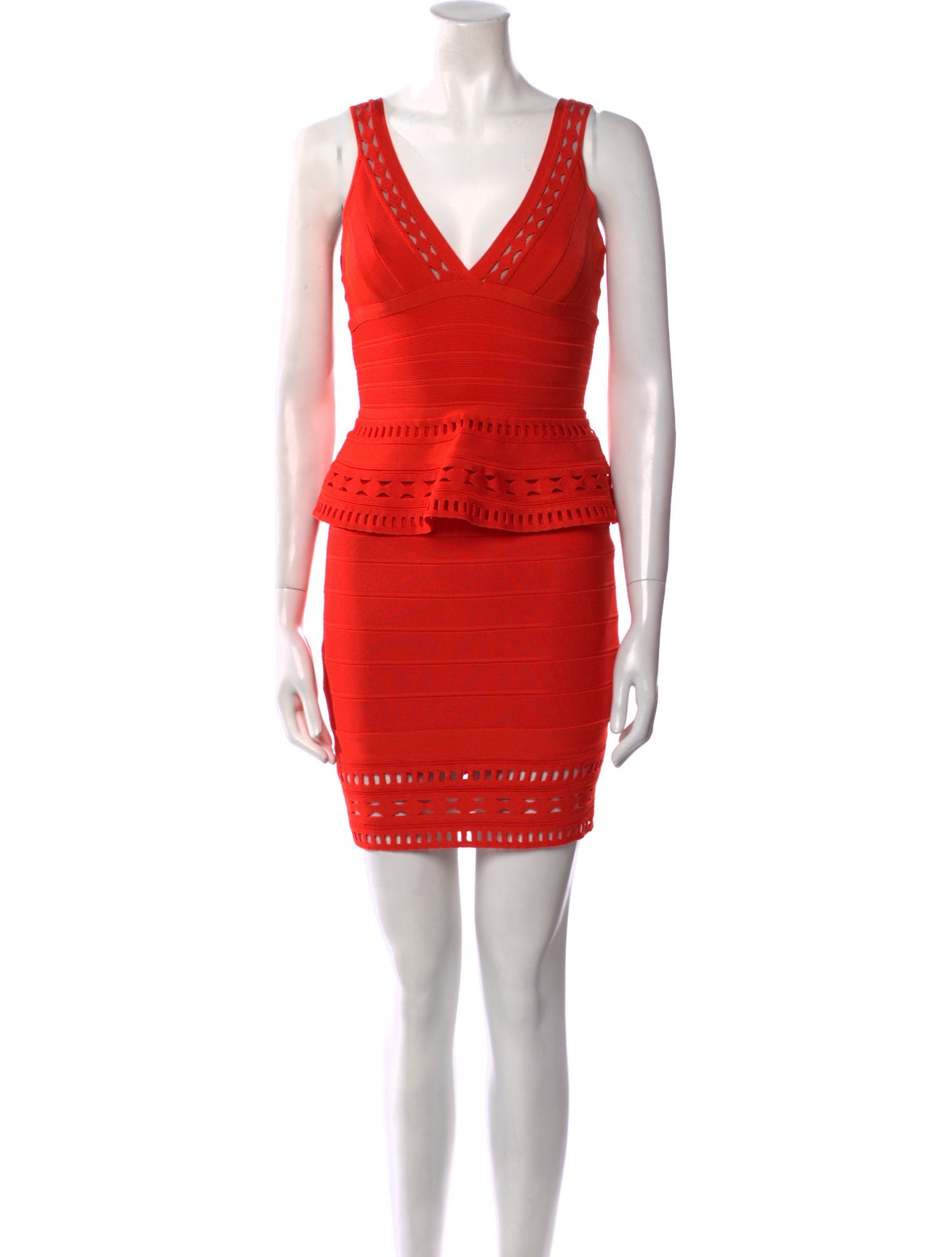 Herve Leger V-Neck Mini Dress