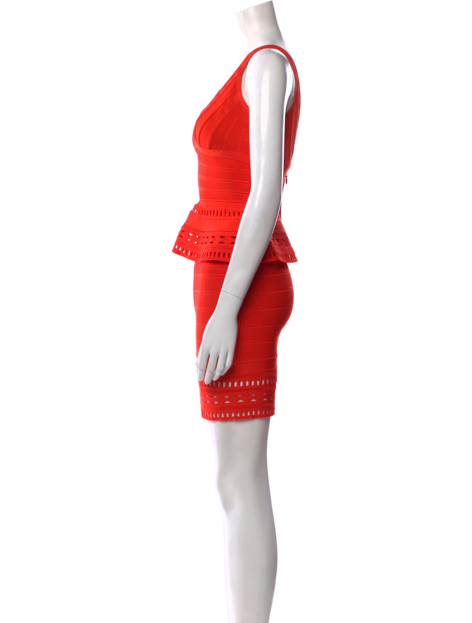 Herve Leger V-Neck Mini Dress