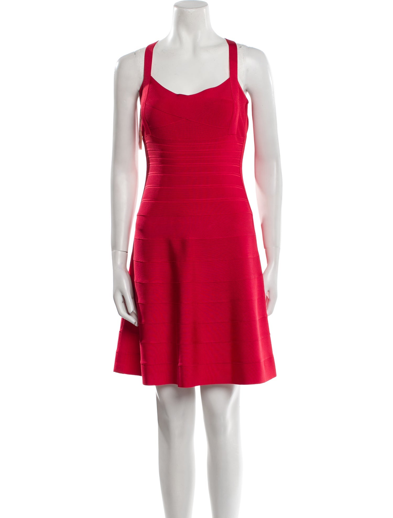 Herve Leger Scoop Neck Mini Dress