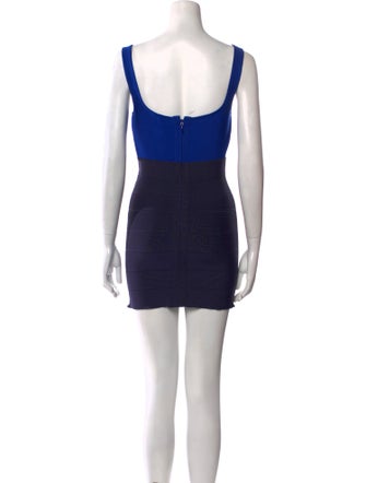 Herve Leger Colorblock Pattern Mini Dress