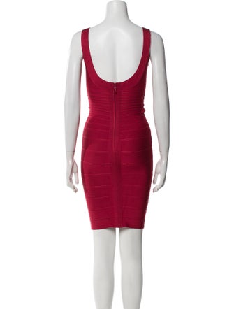 Herve Leger Scoop Neck Mini Dress