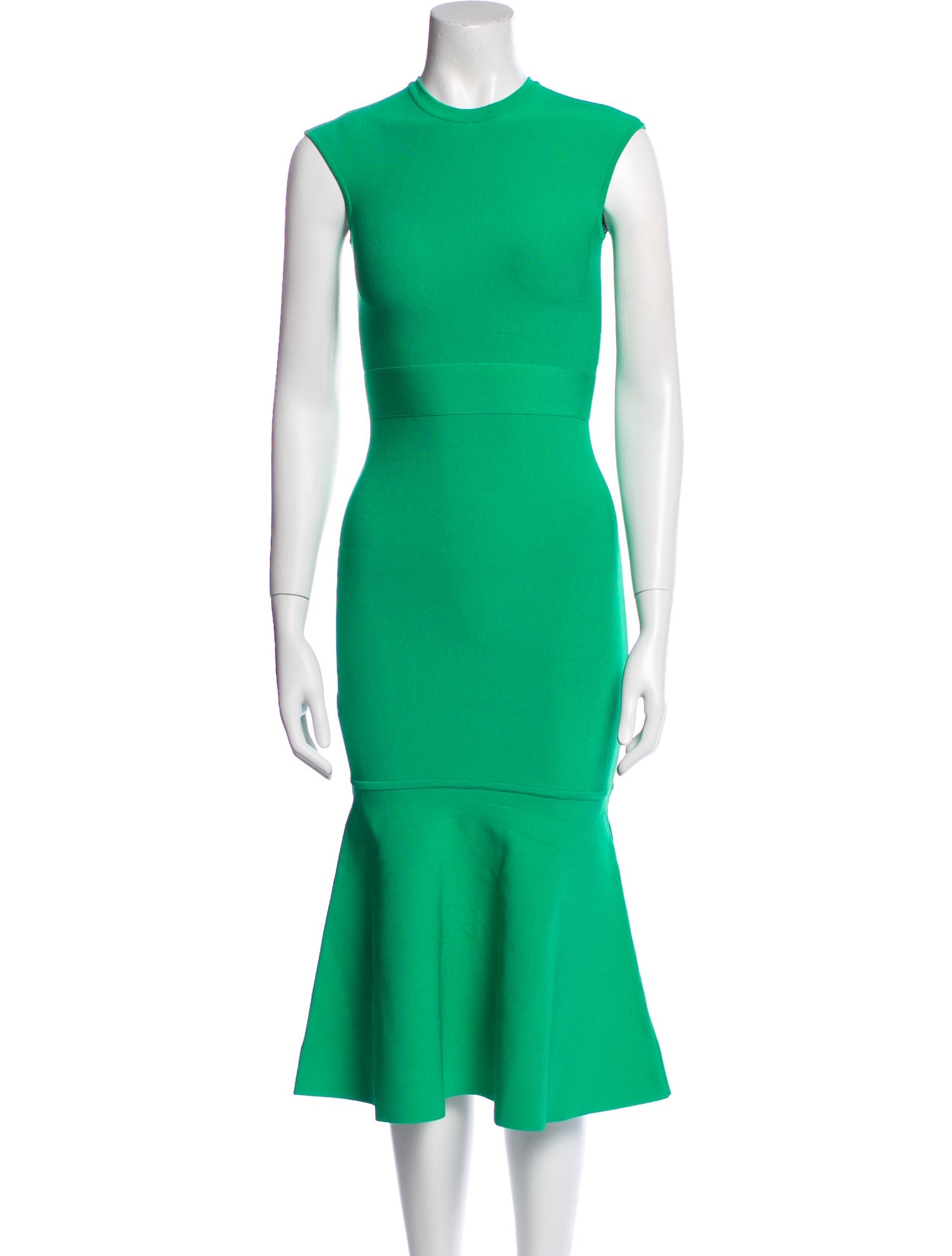 Herve Leger Crew Neck Midi Length Dress