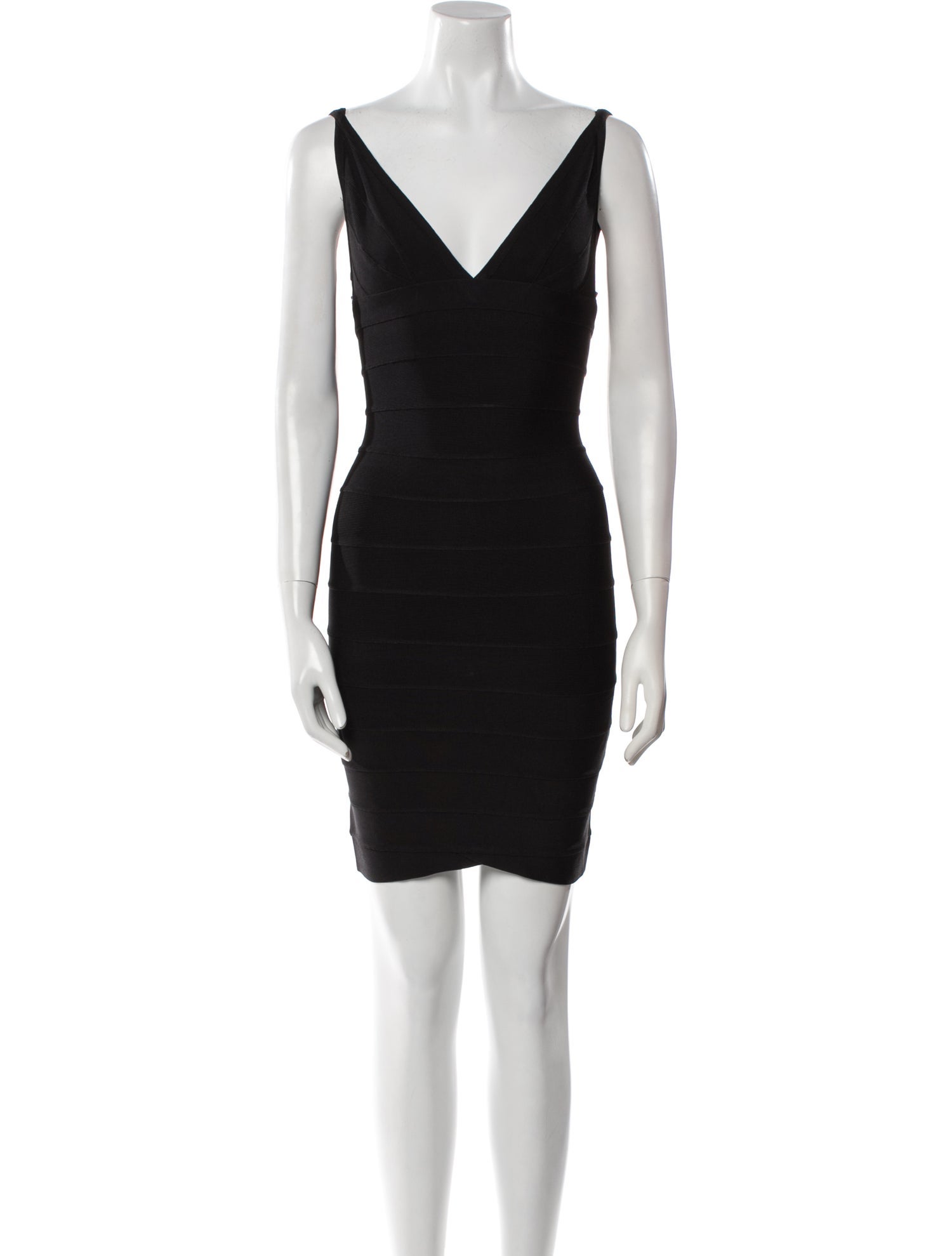 Herve Leger V-Neck Mini Dress