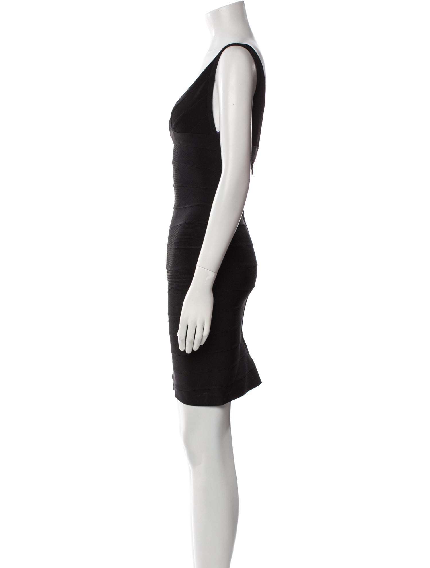 Herve Leger V-Neck Mini Dress