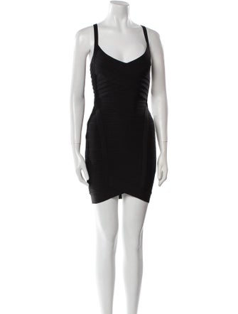 Herve Leger Scoop Neck Mini Dress