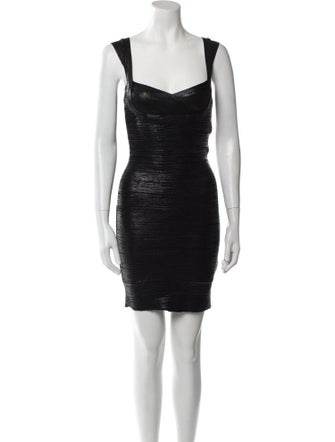 Herve Leger Square Neckline Mini Dress