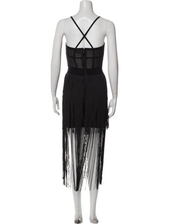 Herve Leger Square Neckline Mini Dress