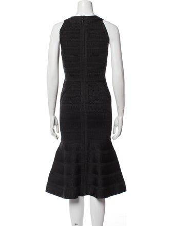 Herve Leger V-Neck Midi Length Dress