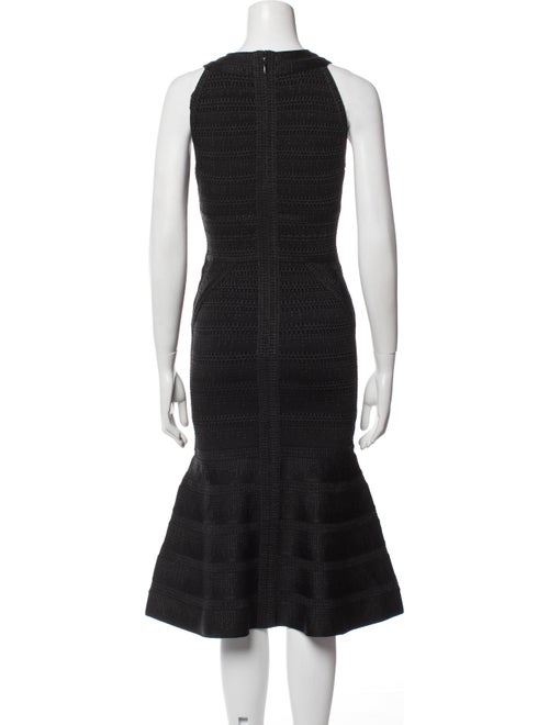 Herve Leger V-Neck Midi Length Dress