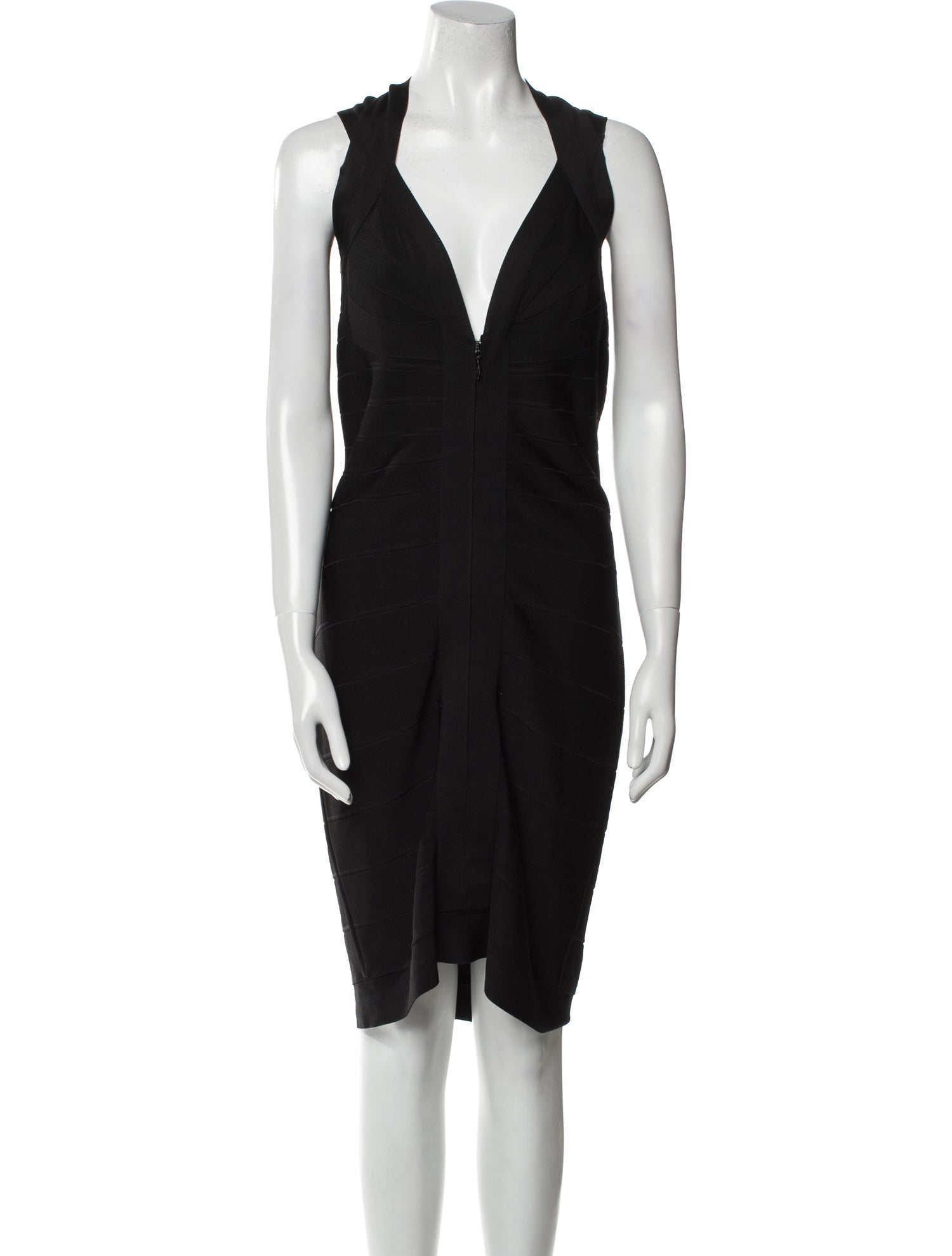 Herve Leger V-Neck Midi Length Dress
