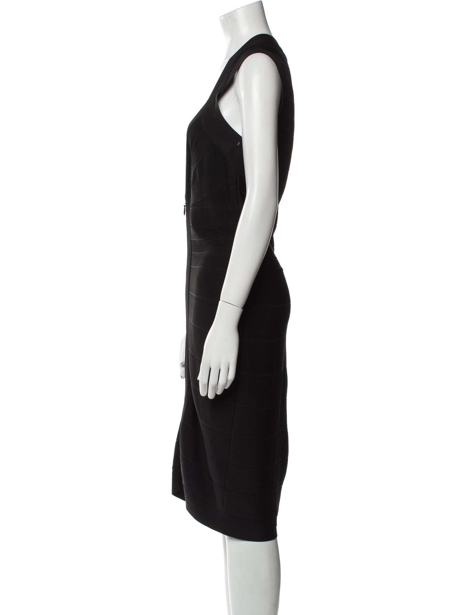 Herve Leger V-Neck Midi Length Dress