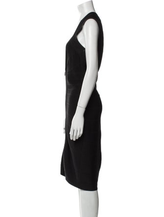 Herve Leger V-Neck Midi Length Dress