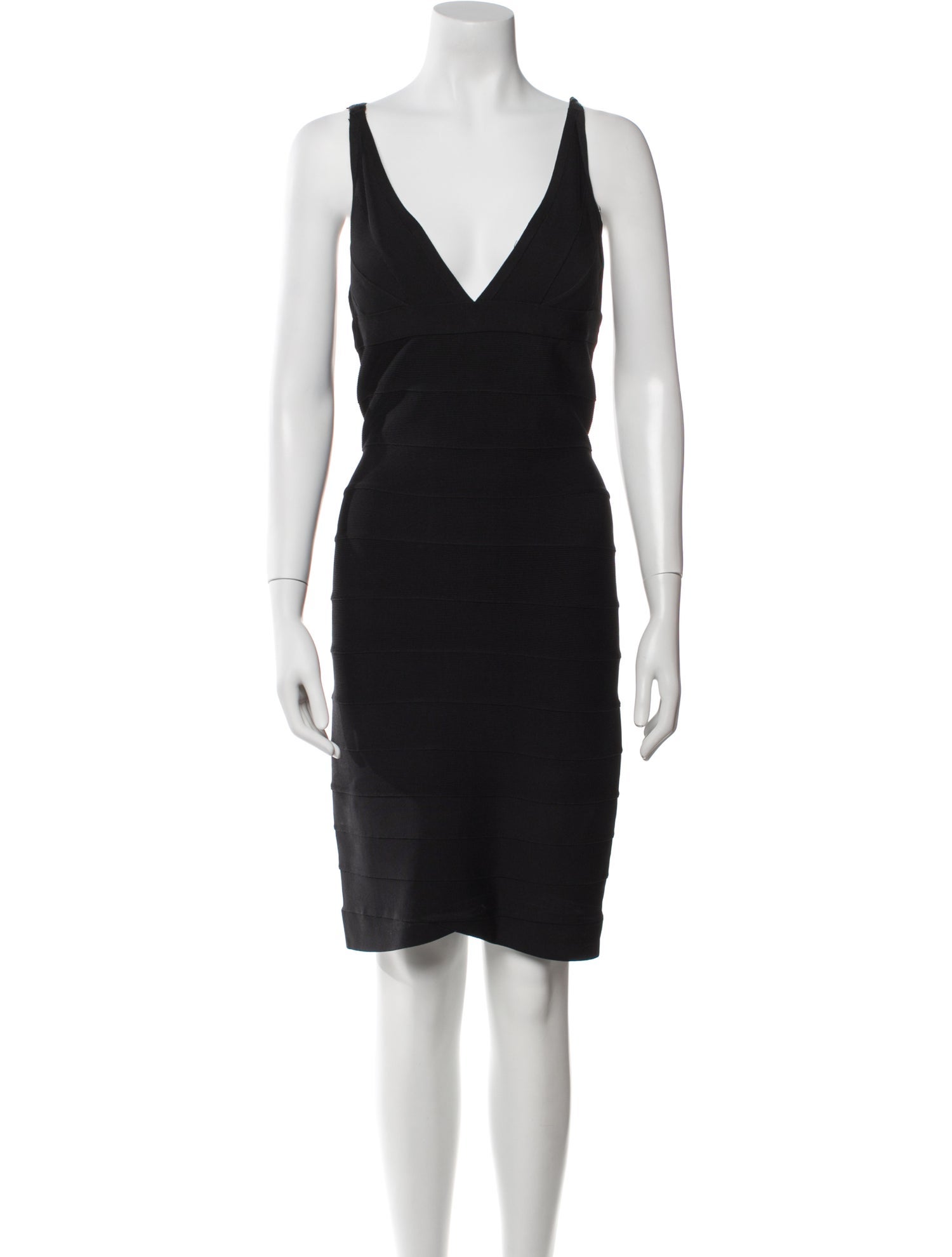 Herve Leger V-Neck Mini Dress
