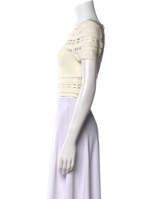 Herve Leger Graphic Print Crew Neck Crop Top