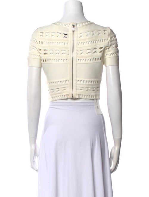 Herve Leger Graphic Print Crew Neck Crop Top