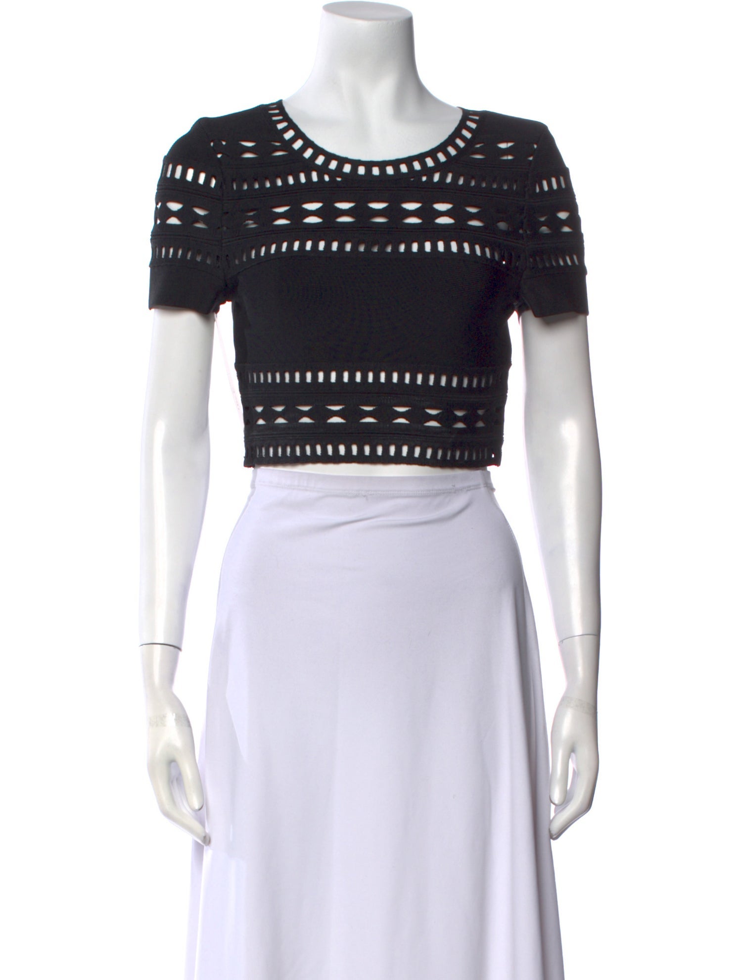 Herve Leger Gigi Scoop Neck Crop Top