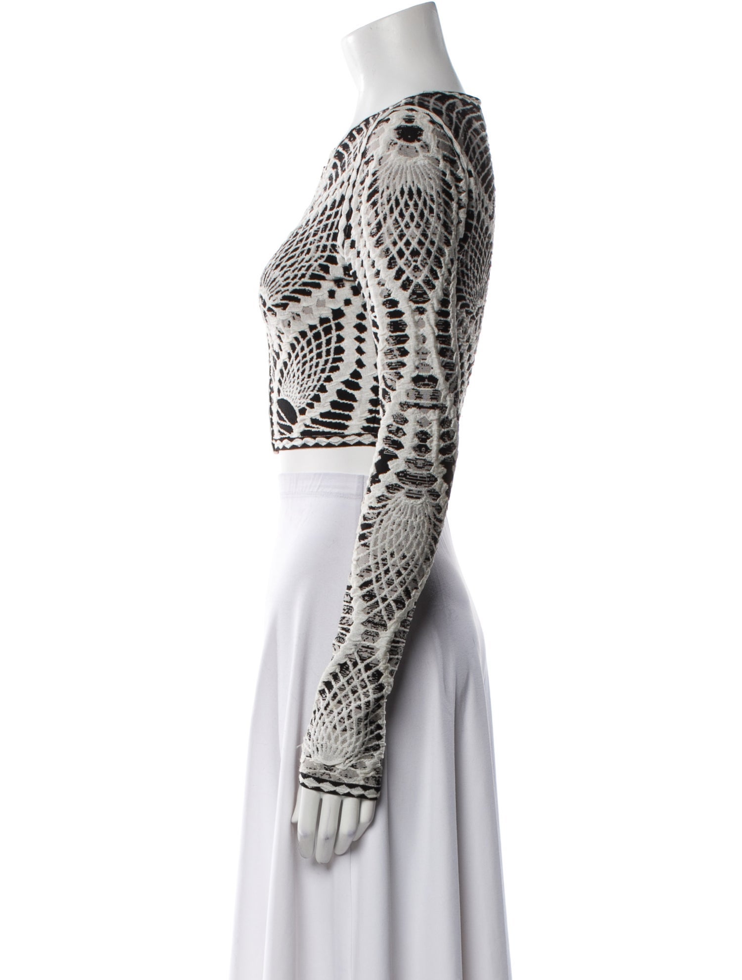 Herve Leger Printed Scoop Neck Crop Top