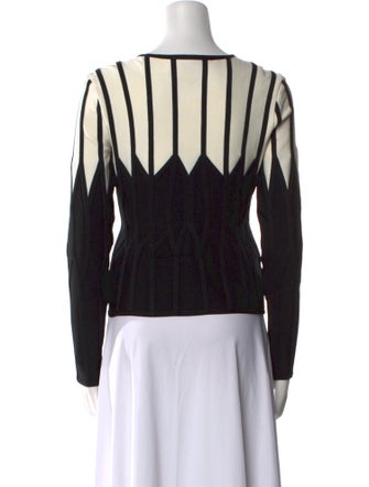 Herve Leger Striped Scoop Neck Top