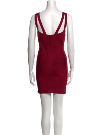 Herve Leger Square Neckline Mini Dress