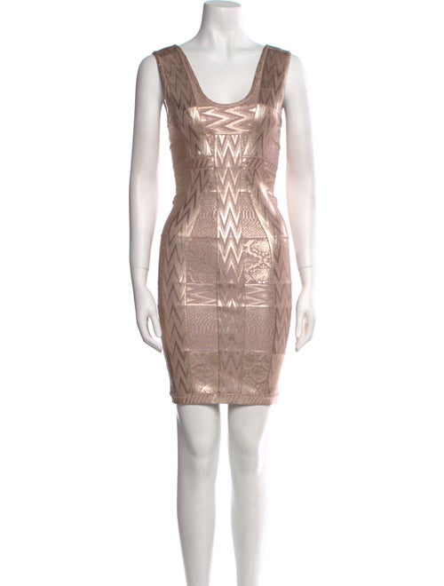 Herve Leger Scoop Neck Mini Dress