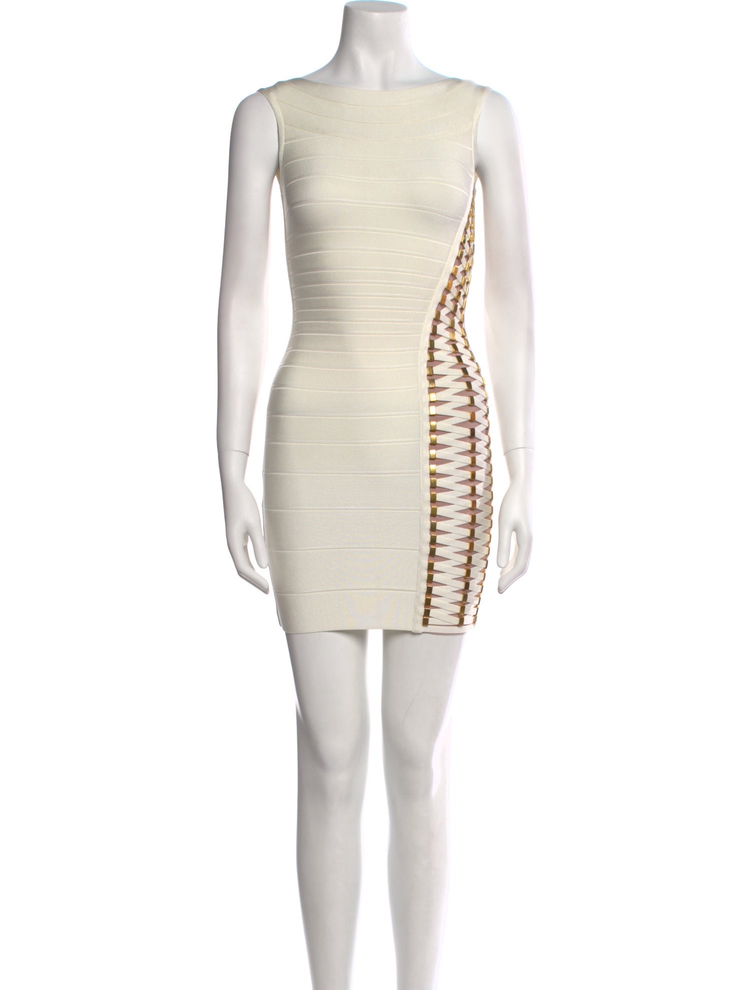 Herve Leger Bateau Neckline Mini Dress
