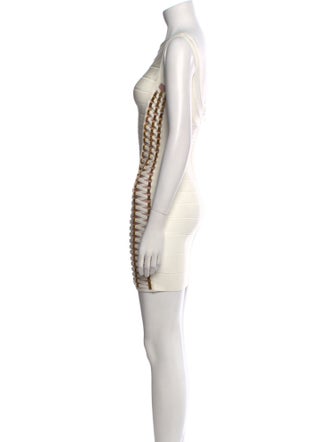 Herve Leger Bateau Neckline Mini Dress