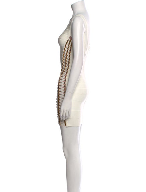 Herve Leger Bateau Neckline Mini Dress