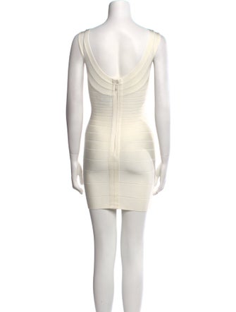 Herve Leger Bateau Neckline Mini Dress