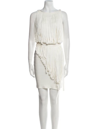 Herve Leger Scoop Neck Mini Dress