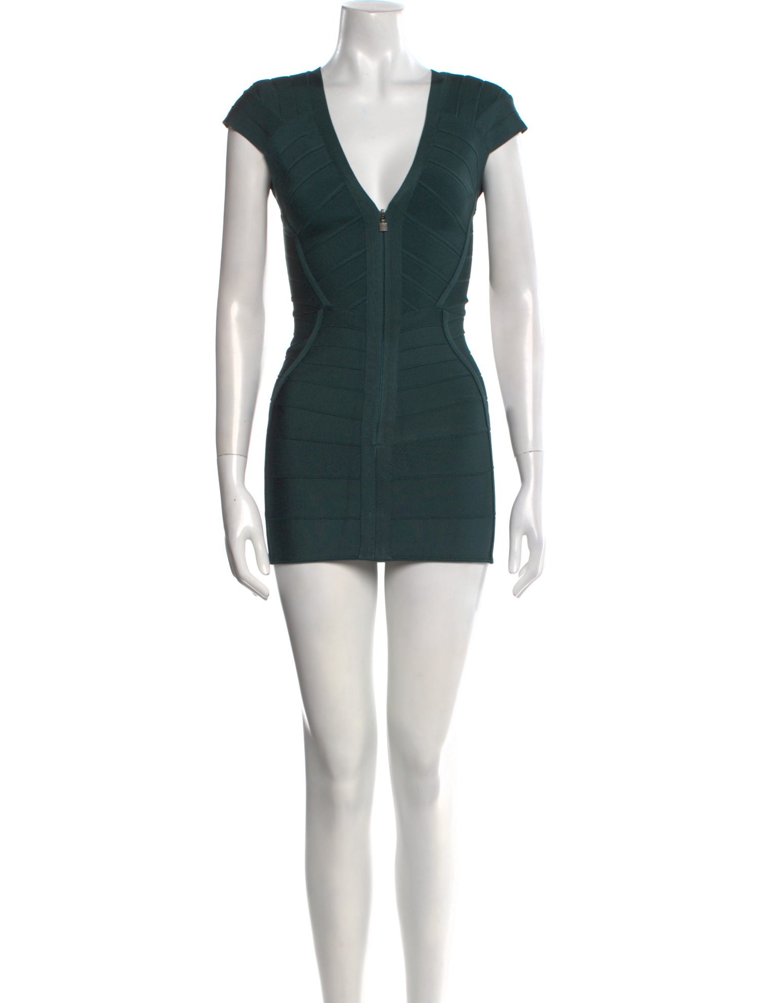 Herve Leger V-Neck Mini Dress