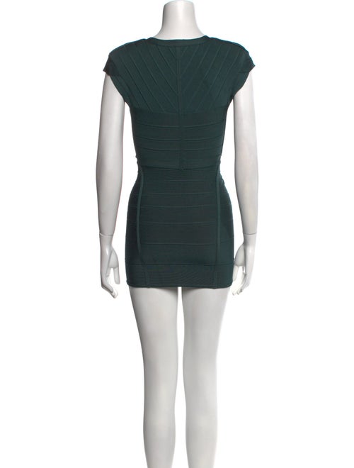 Herve Leger V-Neck Mini Dress