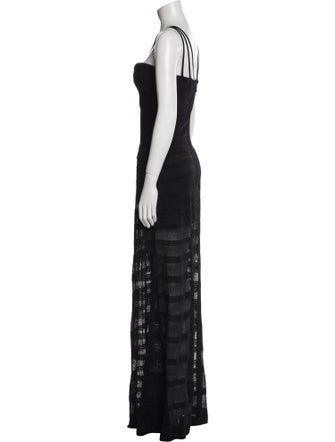 Herve Leger V-Neck Long Dress