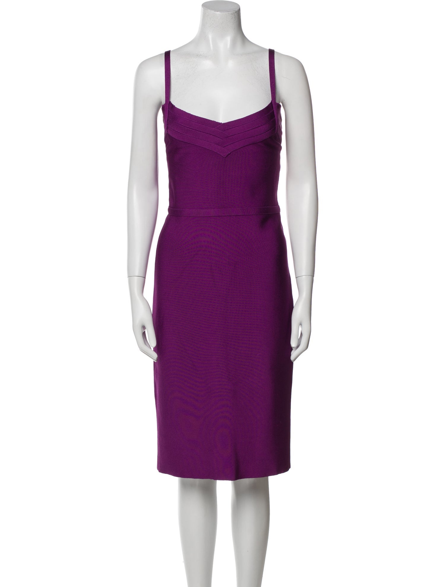 Herve Leger Square Neckline Midi Length Dress