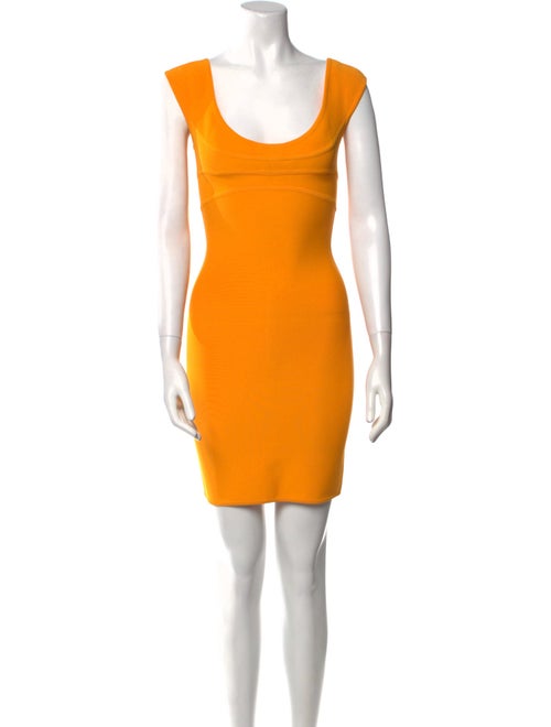 Herve Leger Scoop Neck Mini Dress