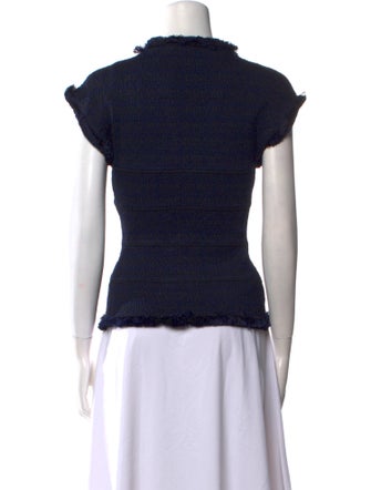 Herve Leger V-Neck Short Sleeve Crop Top