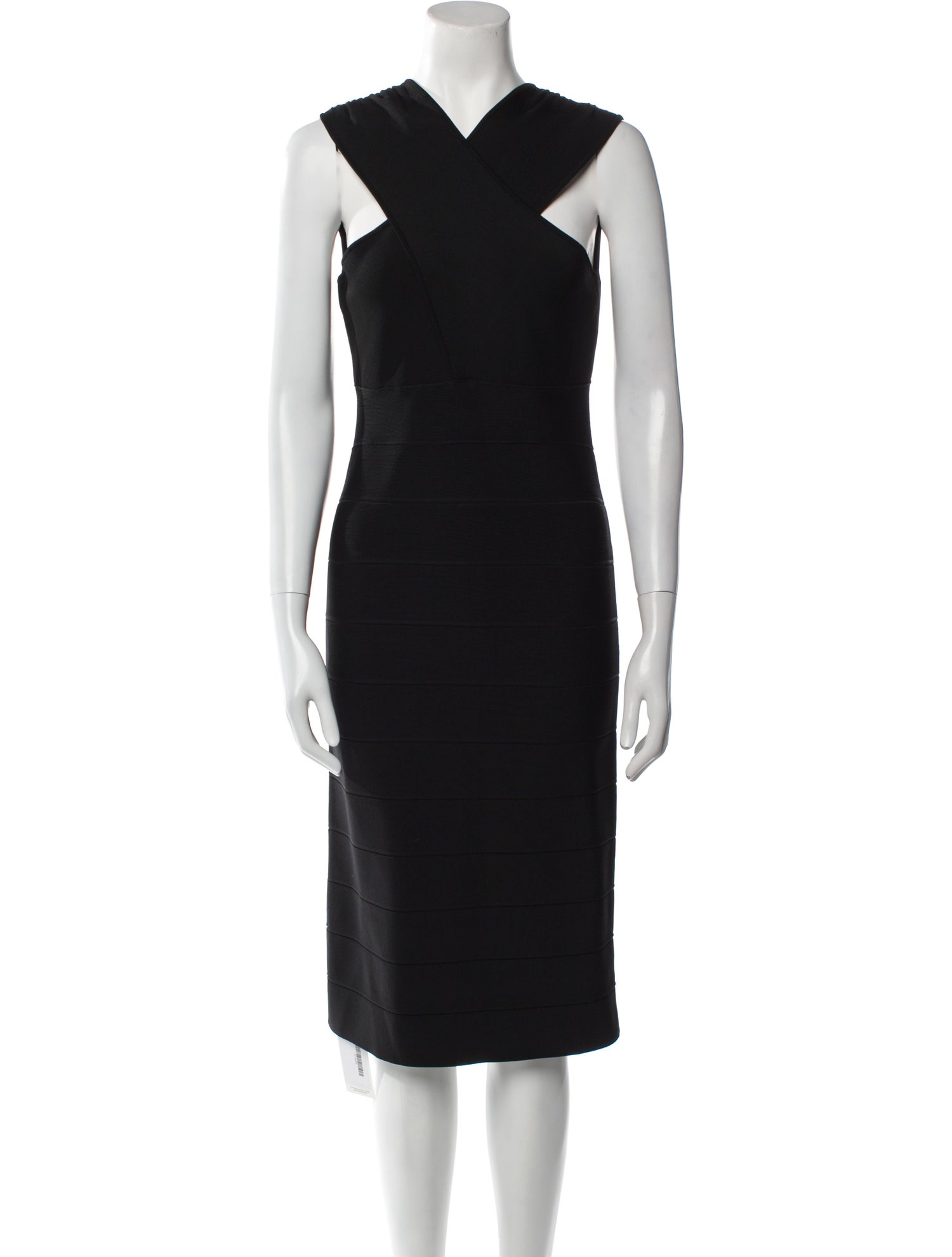 Herve Leger V-Neck Midi Length Dress