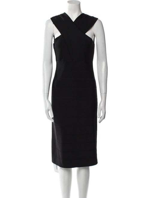 Herve Leger V-Neck Midi Length Dress