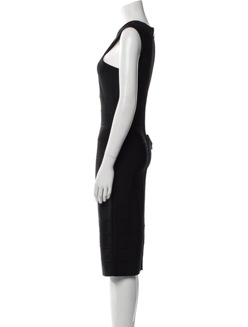 Herve Leger V-Neck Midi Length Dress