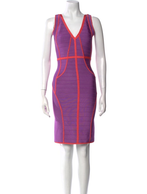 Herve Leger Striped Knee-Length Dress
