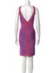 Herve Leger Striped Knee-Length Dress