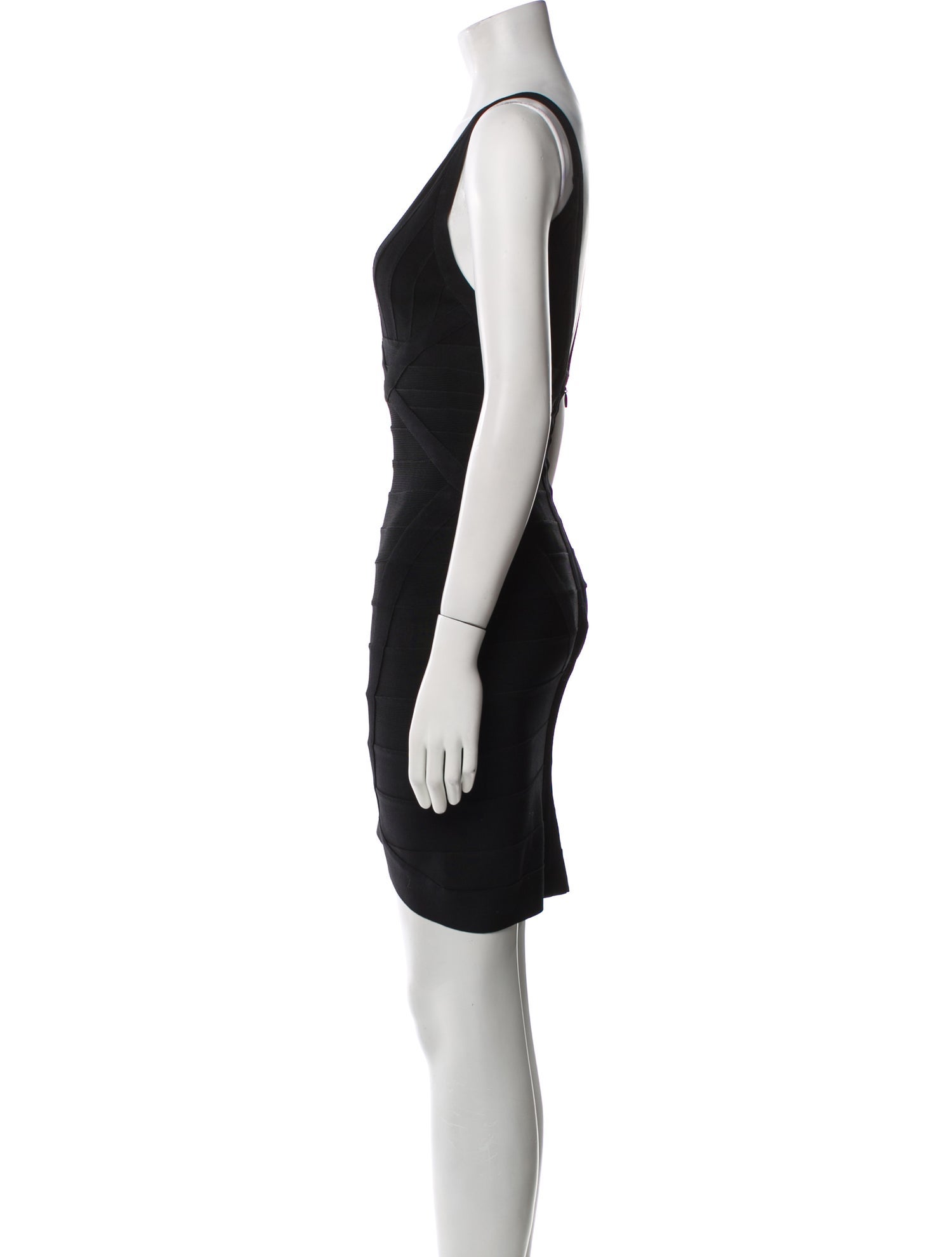 Herve Leger V-Neck Mini Dress