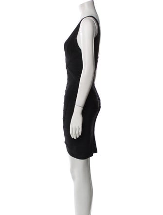 Herve Leger V-Neck Mini Dress
